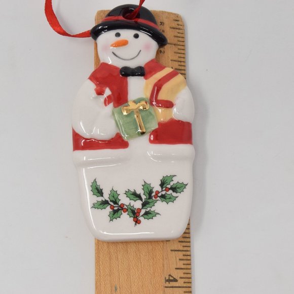 Spode Christmas Tree Mr Snowman Ornament Holiday Ceramic New in Box Traditional - Picture 6 of 7
